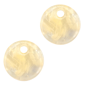 Colgantes de resina 12mm Beige arena transparente