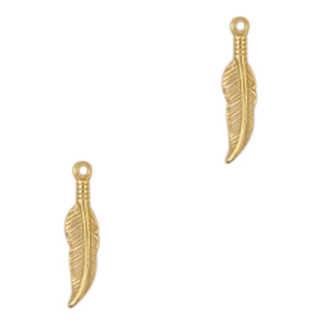 Colgantes Acero Inox pluma Dorado