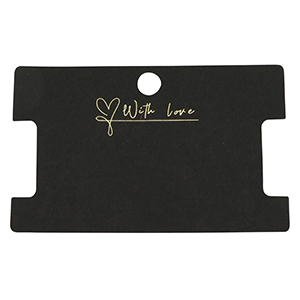 Tarjetas para joyer&iacute;a "with love" Negro
