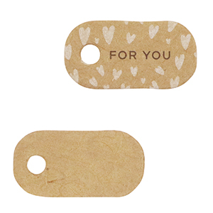 Tarjetas para joyer&iacute;a "for you" Marr&oacute;n claro