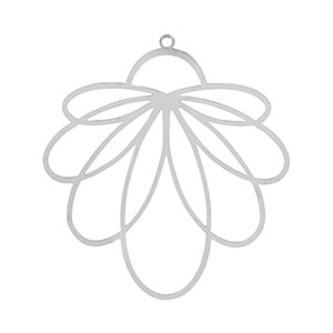 Colgantes Acero Inox bohemios flor Plateado