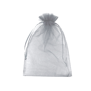 Bolso de organza 10x12cm Gris claro