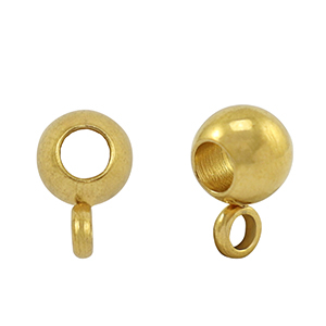 Abalorios Acero Inox con anilla 6mm Dorado