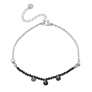 Pulseras Acero Inox Plateado-negro