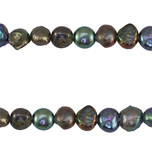 Perlas de agua dulce nugget 4-6mm Azul pavo real oscuro