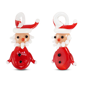 Colgantes de cristal Pap&aacute; Noel Rojo-blanco