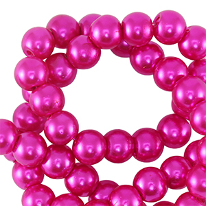 Perlas de cristal 8mm Fucsia-revestimiento