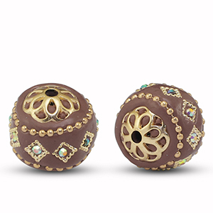 Abalorios bohemios P&uacute;rpura-dorado