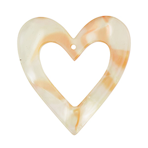 Colgantes de resina coraz&oacute;n Naranja cobrizo