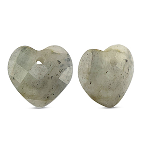 Colgante de piedra natural Vidrio coraz&oacute;n Light gray