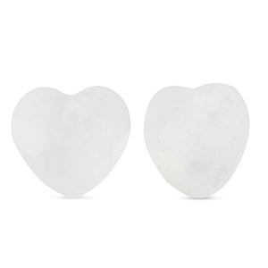 Colgante de piedra natural Vidrio coraz&oacute;n Blanco