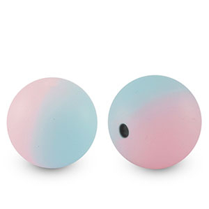 Abalorios de silicona 15mm Azul-rosa