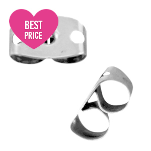 Cierre de pendientes en acero inox Plateado