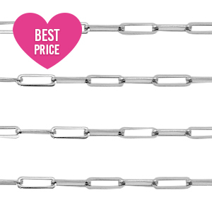 Fornituras Acero Inox cadena eslab&oacute;n jasseron Plateado