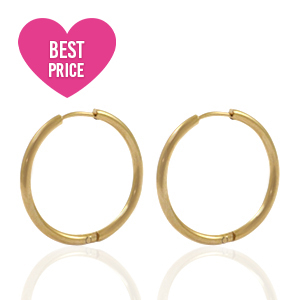 Pendientes Acero Inox criolla 20mm Dorado