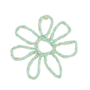 Colgantes Rafia flor 55mm Verde menta