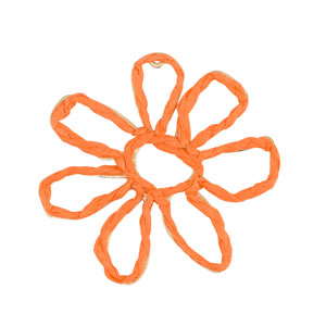 Colgantes Rafia flor 55mm Naranja