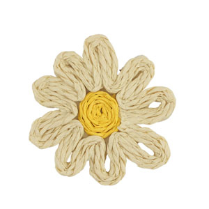 Colgantes Rafia flor 50mm Beige
