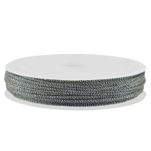Hilo macram&eacute; trenzado 1mm Gris oscuro-plateado met&aacute;lico