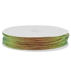 Hilo macram&eacute; trenzado 0,8mm Multicolor-naranja verde met&aacute;lico