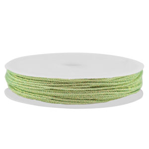 Hilo macram&eacute; trenzado 0,8mm Verde claro-dorado met&aacute;lico