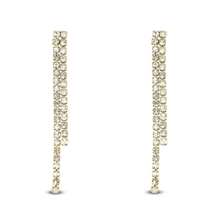 Pendientes Acero Inox con strass irregular Dorado