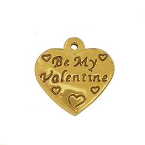 Colgantes Acero Inox coraz&oacute;n Dorado