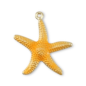 Metal TQ lat&oacute;n colgante estrella de mar Dorado-naranja