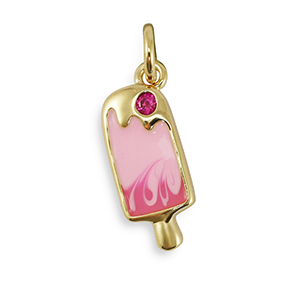 Metal TQ lat&oacute;n colgante zirconia paleta de hielo Dorado-rosa