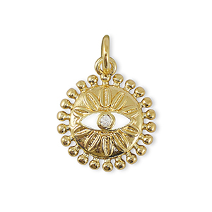 Metal TQ lat&oacute;n colgante zirconia ojo turco/nazar Dorado