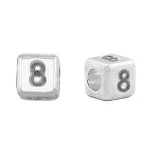 Abalorios letras met&aacute;licos DQ 8 Plata vieja (sin n&iacute;quel)