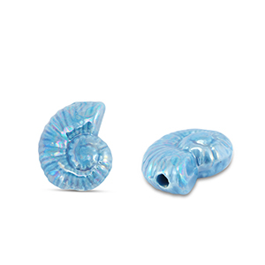 Abalorios de cer&aacute;mica griega DQ conchas Azul