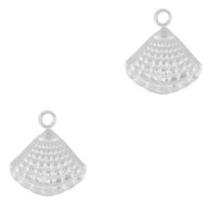 Colgantes Acero Inox concha Plateado