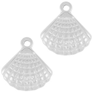 Colgantes Acero Inox concha Plateado