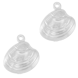 Colgantes Acero Inox concha Plateado