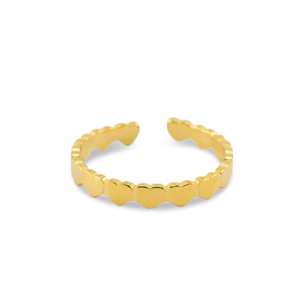 Anillos Acero Inox coraz&oacute;n Dorado