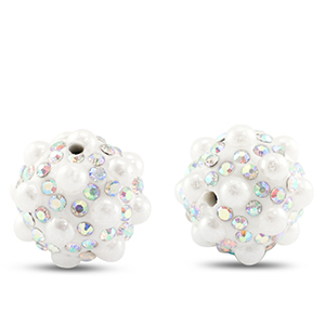 Abalorios bohemios redondos Blanco