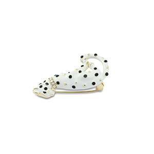 Broches leopardo Blanco-negro-dorado