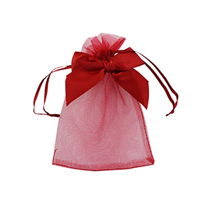 Bolso de organza con lazo Rojo