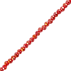 Abalorios faceteados disco 4x3mm Rojo