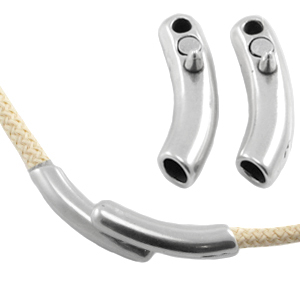 Cierre magn&eacute;tico met&aacute;lico DQ para cord&oacute;n (Dreamz) 5 mm plata vieja (sin n&iacute;quel)