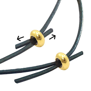 Abalorios de cierre deslizante met&aacute;licos DQ  7x3mm oro (sin n&iacute;quel)