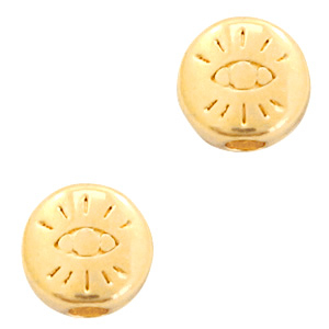 Abalarios met&aacute;licos DQ con agujero 6mm Oro (sin n&iacute;quel)