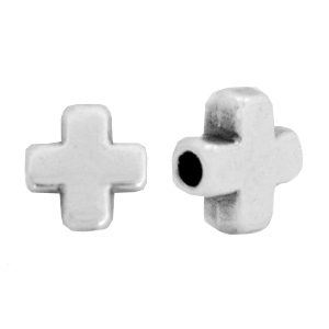 Abalorios met&aacute;licos DQ cruz Plata vieja (sin n&iacute;quel)