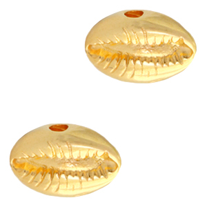 Abalorios met&aacute;licos DQ concha kauri Dorado (sin n&iacute;quel)