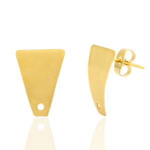Pendientes Acero Inox trapecio con anilla Dorado