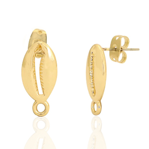 Fornituras met&aacute;licas DQ pendiente concha con anilla Dorado (sin n&iacute;quel)