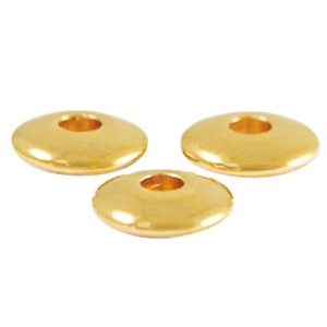 Abalorios met&aacute;licos DQ disco 6mm Dorado (sin n&iacute;quel)
