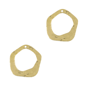 Colgantes met&aacute;licos DQ irregular Dorado (sin n&iacute;quel)