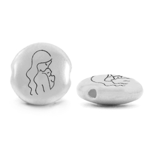 Abalorios met&aacute;licos DQ madre Plata vieja (sin n&iacute;quel)